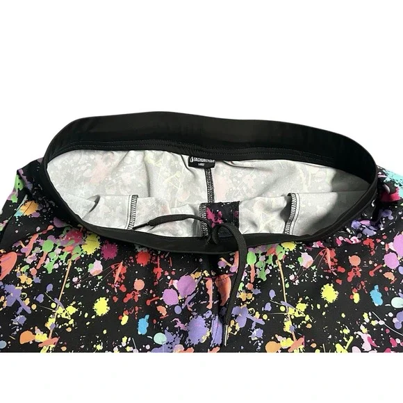 Tachuntfish THF Athletic Shorts Neon Paint  Splatter Men's Large Performance Gym - Picture 8 of 11